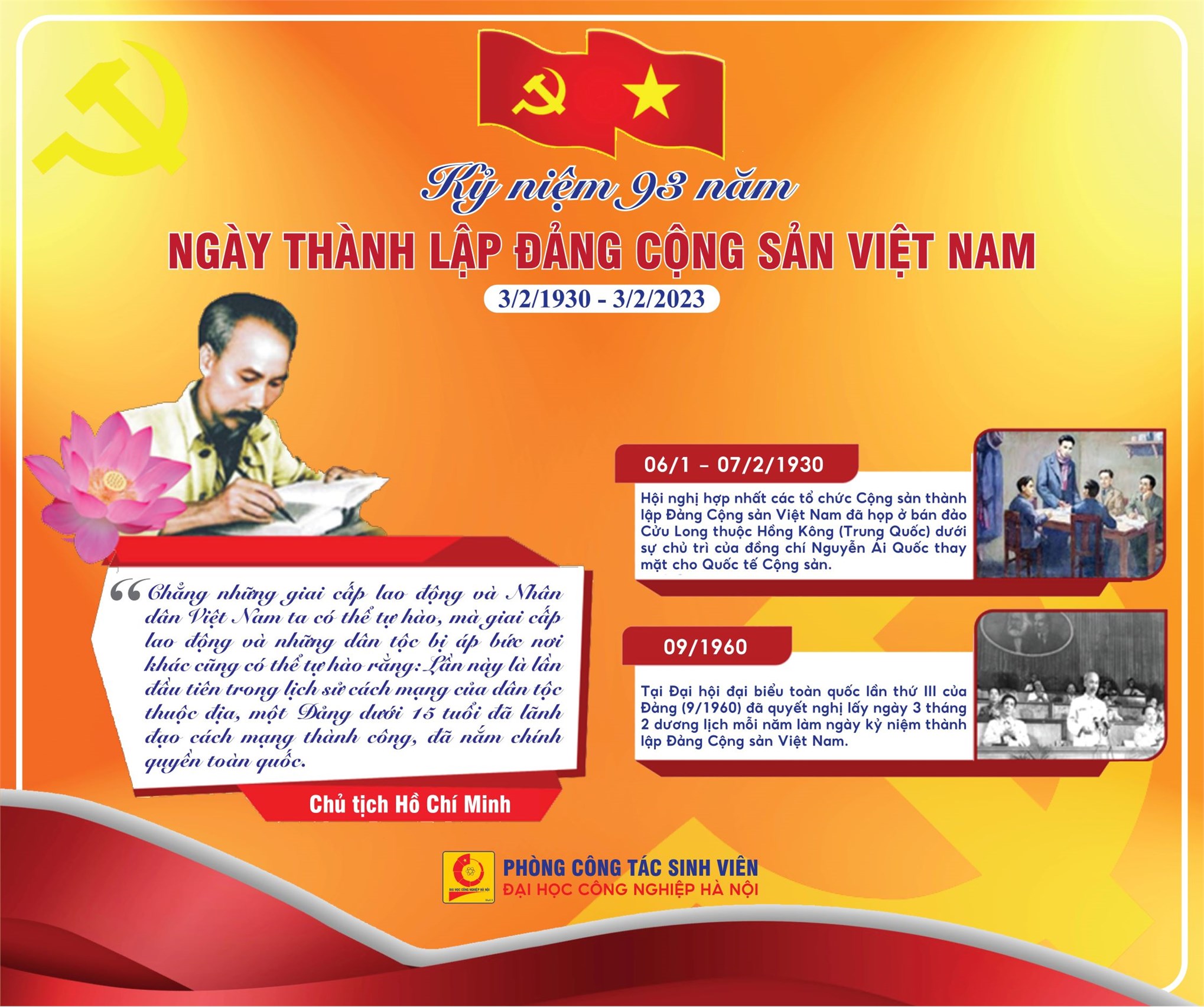Kỷ niệm 93 năm ngày thành lập Đảng Cộng sản Việt Nam - Mốc son chói lọi trên chặng đường dành độc lập dân tộc (3/2/1930 - 3/2/2023)