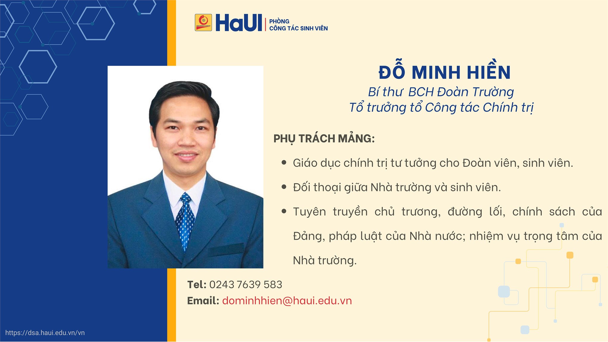 Đội ngũ cán bộ Phòng Công tác Sinh viên