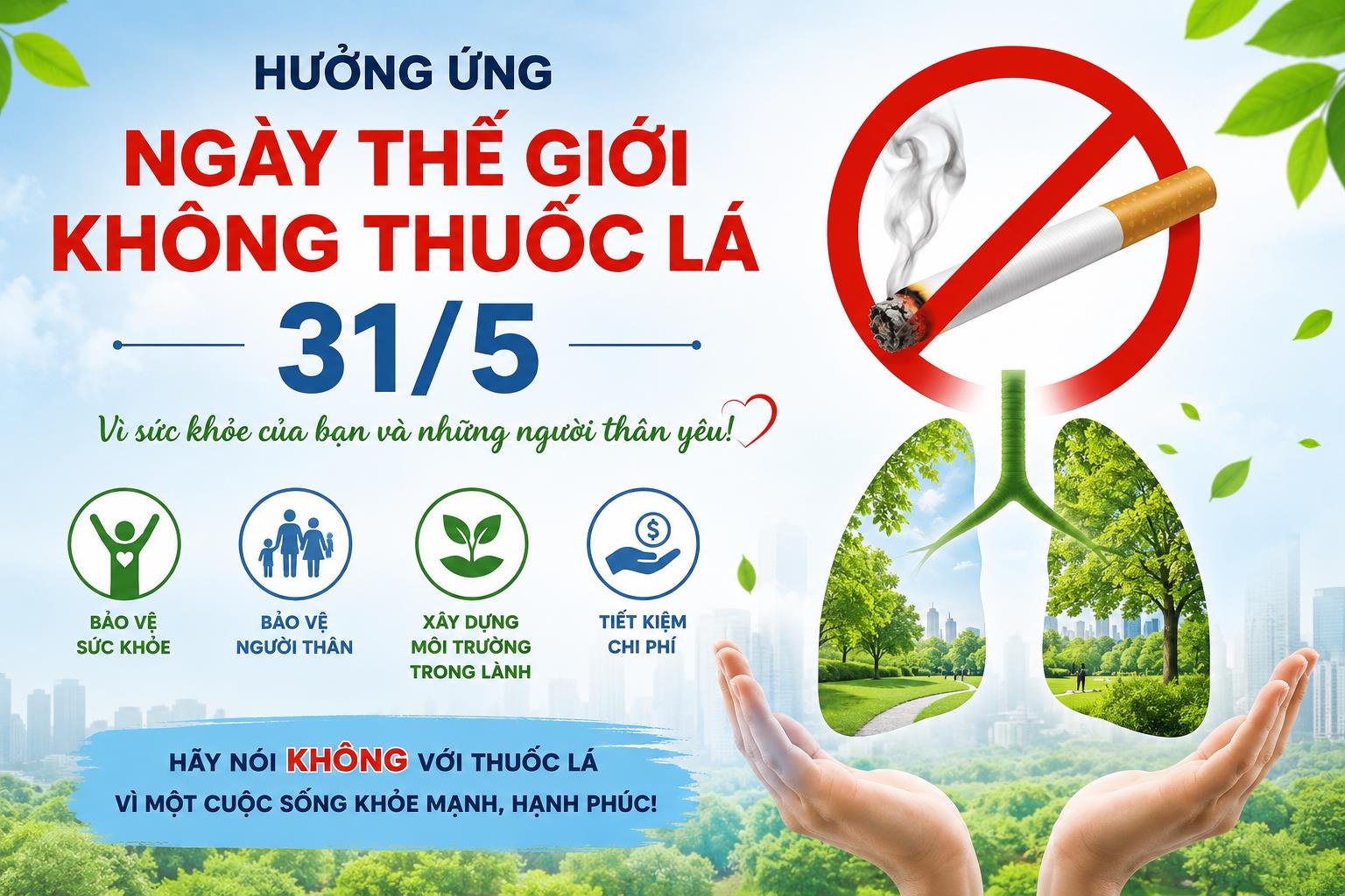 Hưởng ứng Ngày Thế giới không thuốc lá 31/5 - Chung tay xây dựng môi trường giáo dục không khói thuốc